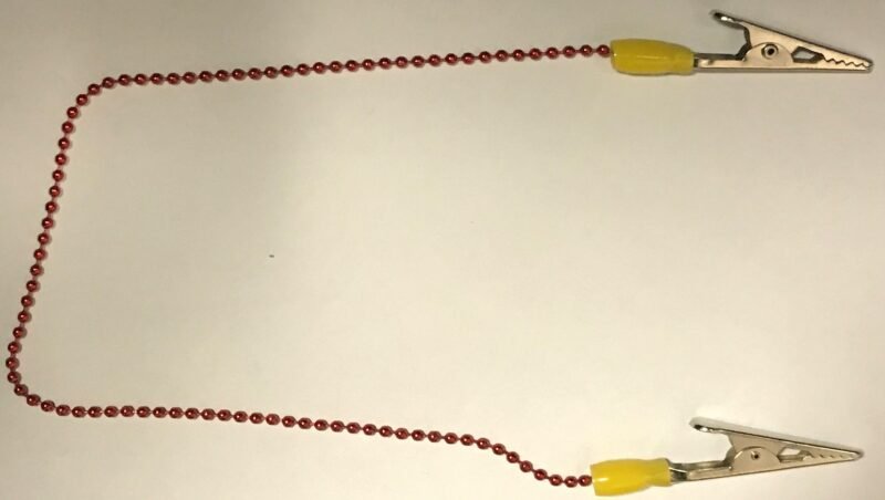 TMG Bib Clip ( Bib Holder / Napkin Holder ) chain-type 14" Yellow / Red Chain