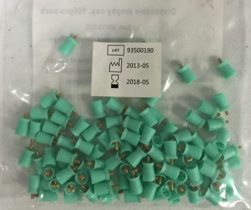 TM Global Disposable Prophy Cups- Screw-on Soft cups Green, 100/bag